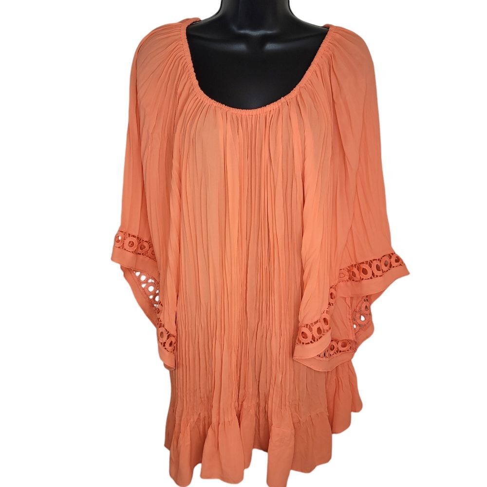 Catherines Nwot Broomstick Bell Sleeve Bohemian Blouse Size 1x